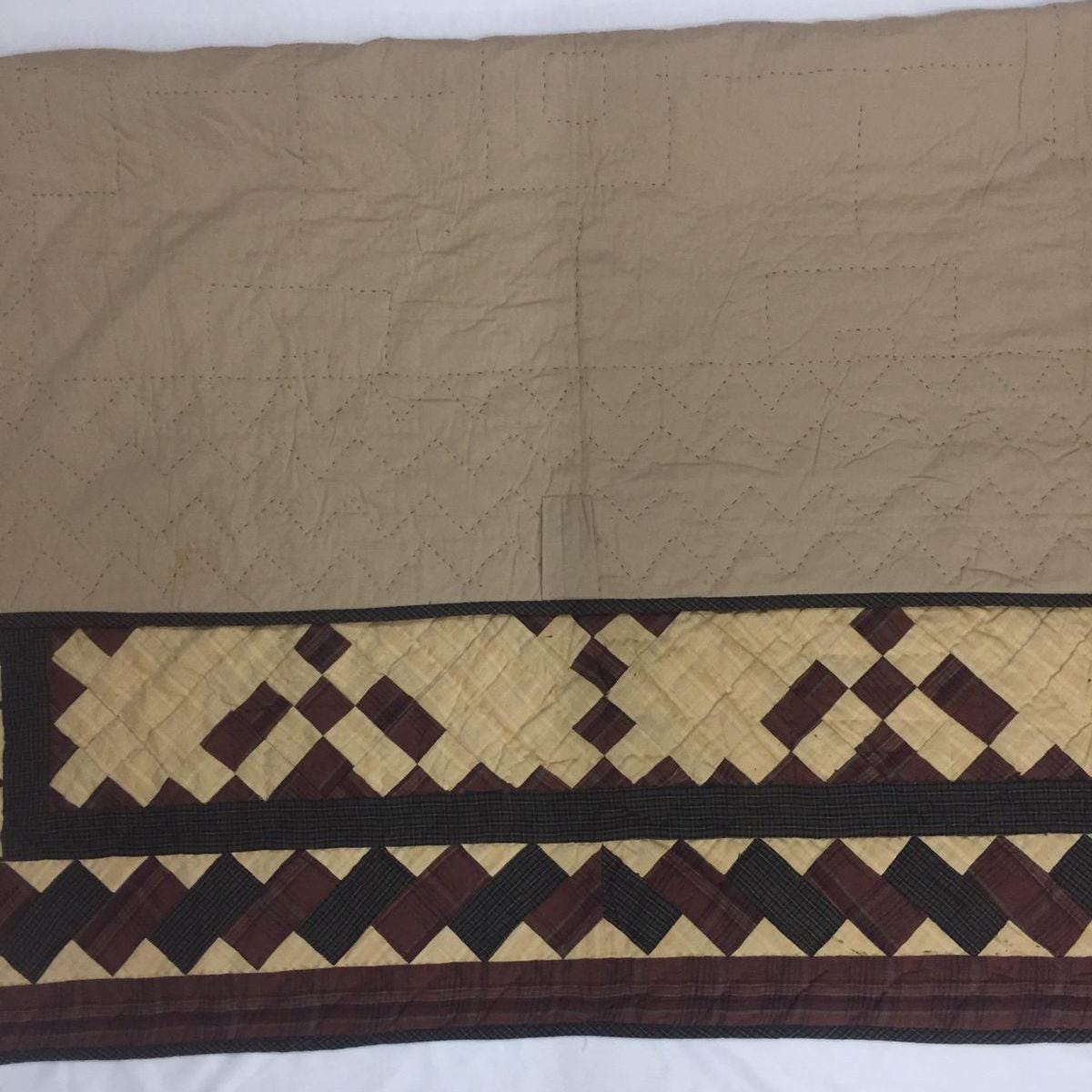 Hand made Hand quilted Throw Quilt, Table Toppers 44"x44" Nine patch square patchwork Cotton quilt by Home Heart brands (Made in India)