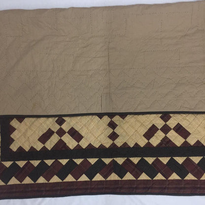 Hand made Hand quilted Throw Quilt, Table Toppers 44"x44" Nine patch square patchwork Cotton quilt by Home Heart brands (Made in India)