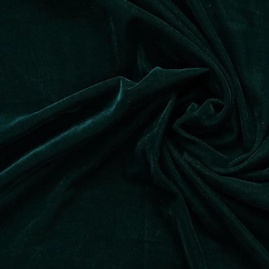 Bottle green color micro velvet soft fabric 44” wide choose your yard meter in cut collection by HOME HEART Brands (Made in India)
