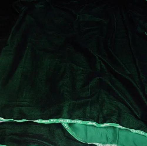 Bottle green color micro velvet soft fabric 44” wide choose your yard meter in cut collection by HOME HEART Brands (Made in India)