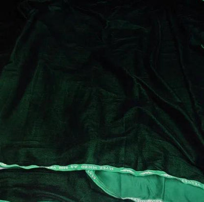 Bottle green color micro velvet soft fabric 44” wide choose your yard meter in cut collection by HOME HEART Brands (Made in India)
