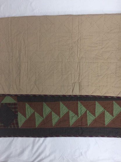 Hand made Hand quilted Throw Quilt, Table Toppers 44"x44" Christmas star patchwork Cotton quilt by Home Heart brands (Made in India)
