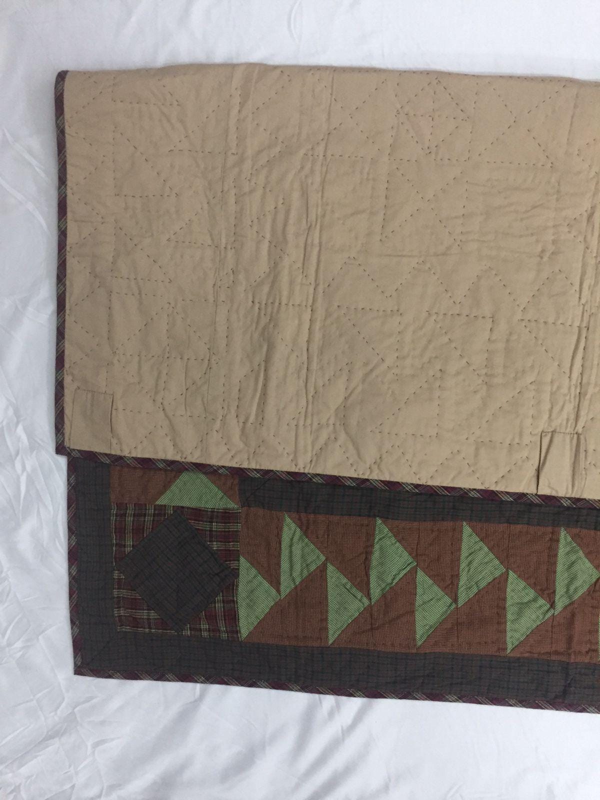 Hand made Hand quilted Throw Quilt, Table Toppers 44"x44" Christmas star patchwork Cotton quilt by Home Heart brands (Made in India)