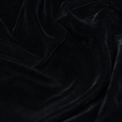 Black color micro velvet soft fabric 42” wide choose your yard meter in cut collection by HOME HEART Brands (Made in India)
