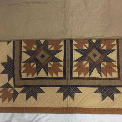 Hand made wall hanging quilt, Throws, Table topper Hand quilted Autumn leaves star 44"x44" Cotton Heirloom Quality by HOME HEART Brands