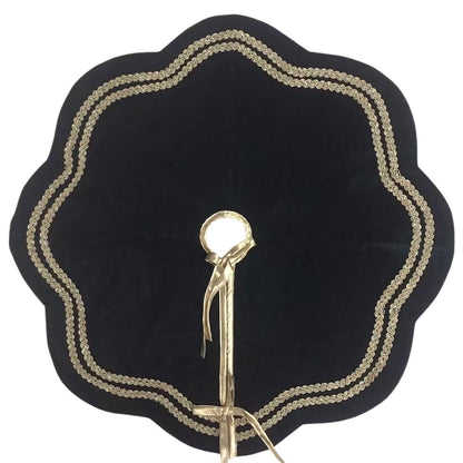 Christmas tree skirt Luxurious bottle green velvet with gold double Layer Heirloom Quality by HOME HEART Brands(Made in India)