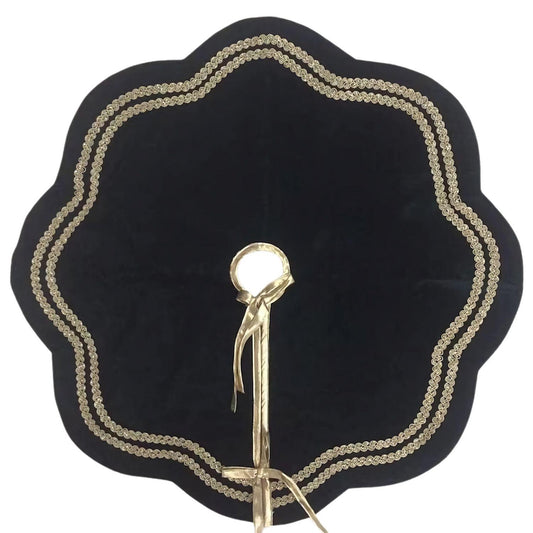 Christmas tree skirt Luxurious bottle green velvet with gold double Layer Heirloom Quality by HOME HEART Brands(Made in India)