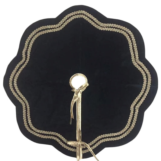 Christmas tree skirt Luxurious bottle green velvet with gold double Layer Heirloom Quality by HOME HEART Brands(Made in India)