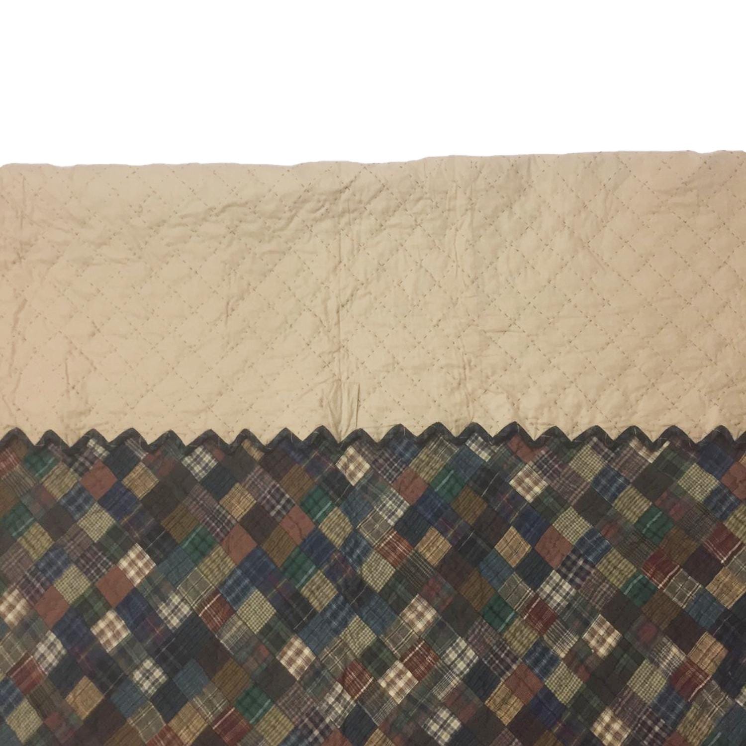Wall hanging Hand made hand quilted quilt, Throws, Table topper Quilt quilted square plaid 100% Cotton Heirloom Quality by HOME HEART Brands