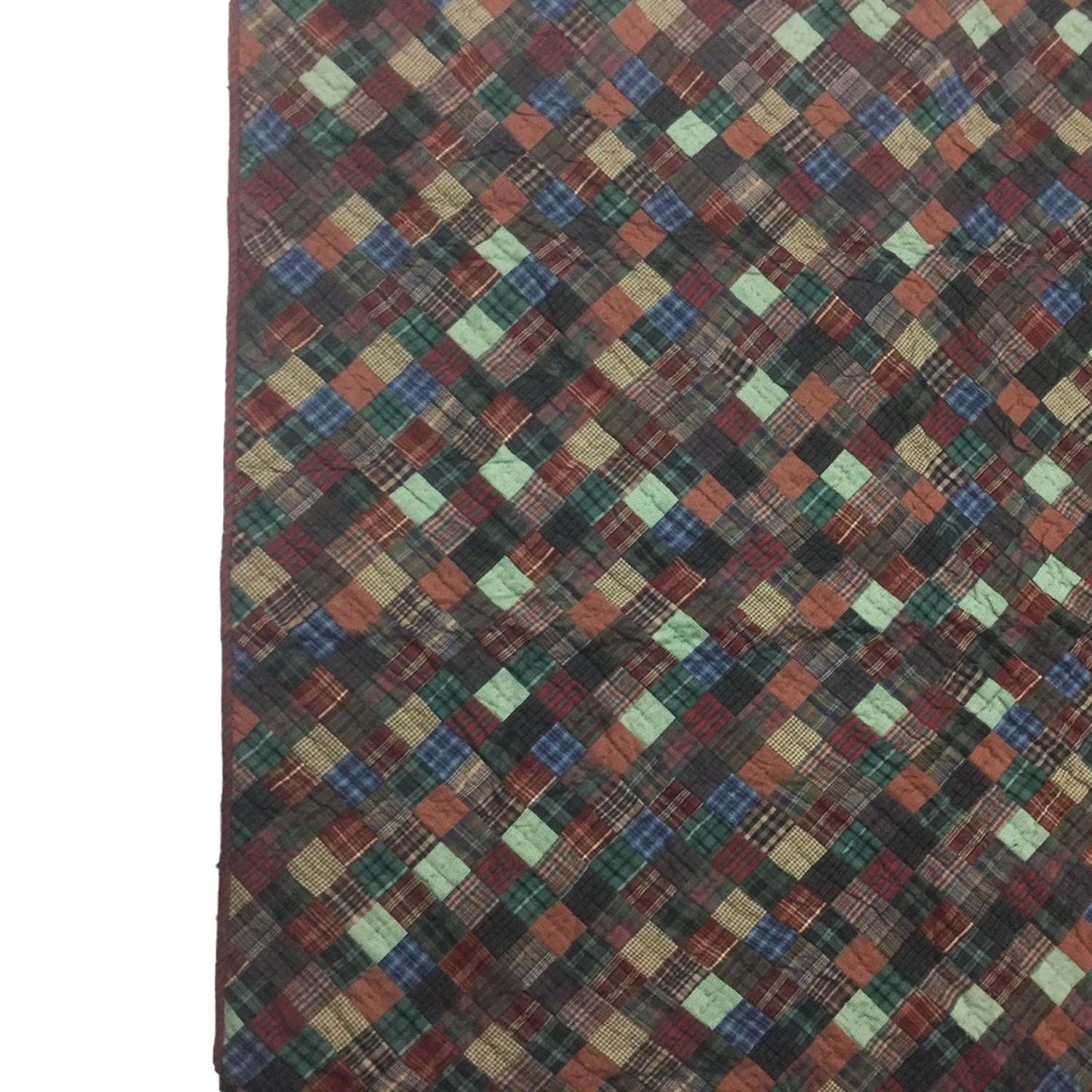 Wall hanging Hand made hand quilted quilt, Throws, Table topper Quilt dazzling square plaid 100% Cotton Quality by HOME HEART Brands