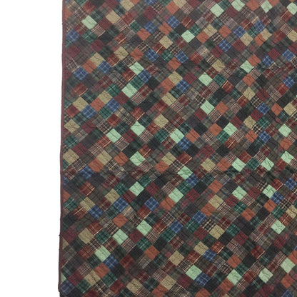Wall hanging Hand made hand quilted quilt, Throws, Table topper Quilt dazzling square plaid 100% Cotton Quality by HOME HEART Brands