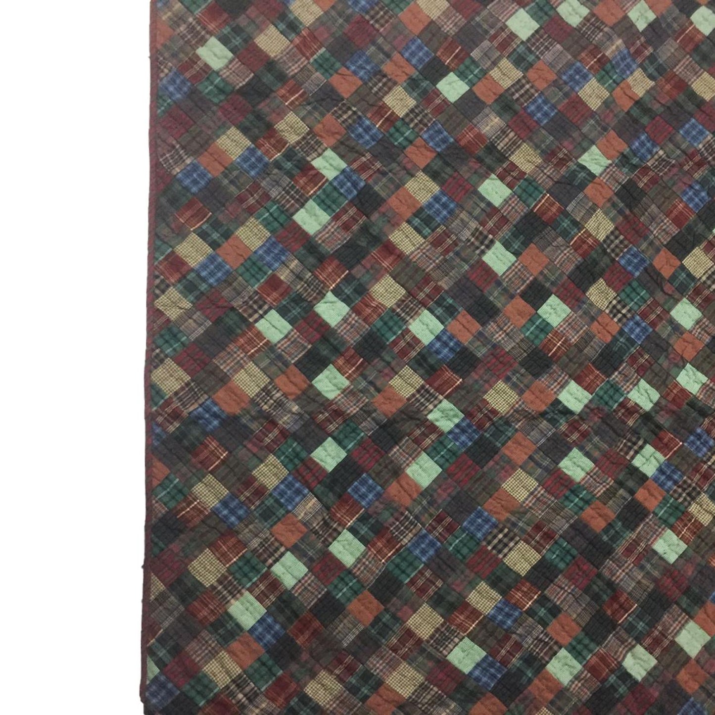 Wall hanging Hand made hand quilted quilt, Throws, Table topper Quilt dazzling square plaid 100% Cotton Quality by HOME HEART Brands