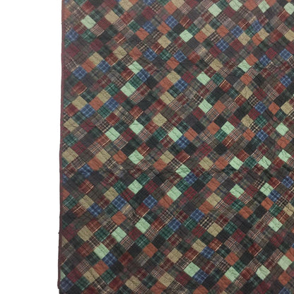 Wall hanging Hand made hand quilted quilt, Throws, Table topper Quilt dazzling square plaid 100% Cotton Quality by HOME HEART Brands
