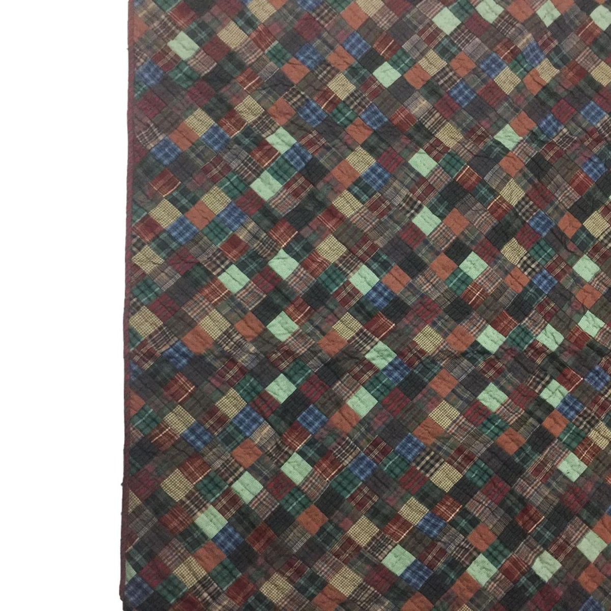 Wall hanging Hand made hand quilted quilt, Throws, Table topper Quilt dazzling square plaid 100% Cotton Quality by HOME HEART Brands