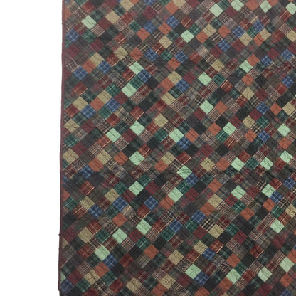 Wall hanging Hand made hand quilted quilt, Throws, Table topper Quilt dazzling square plaid 100% Cotton Quality by HOME HEART Brands