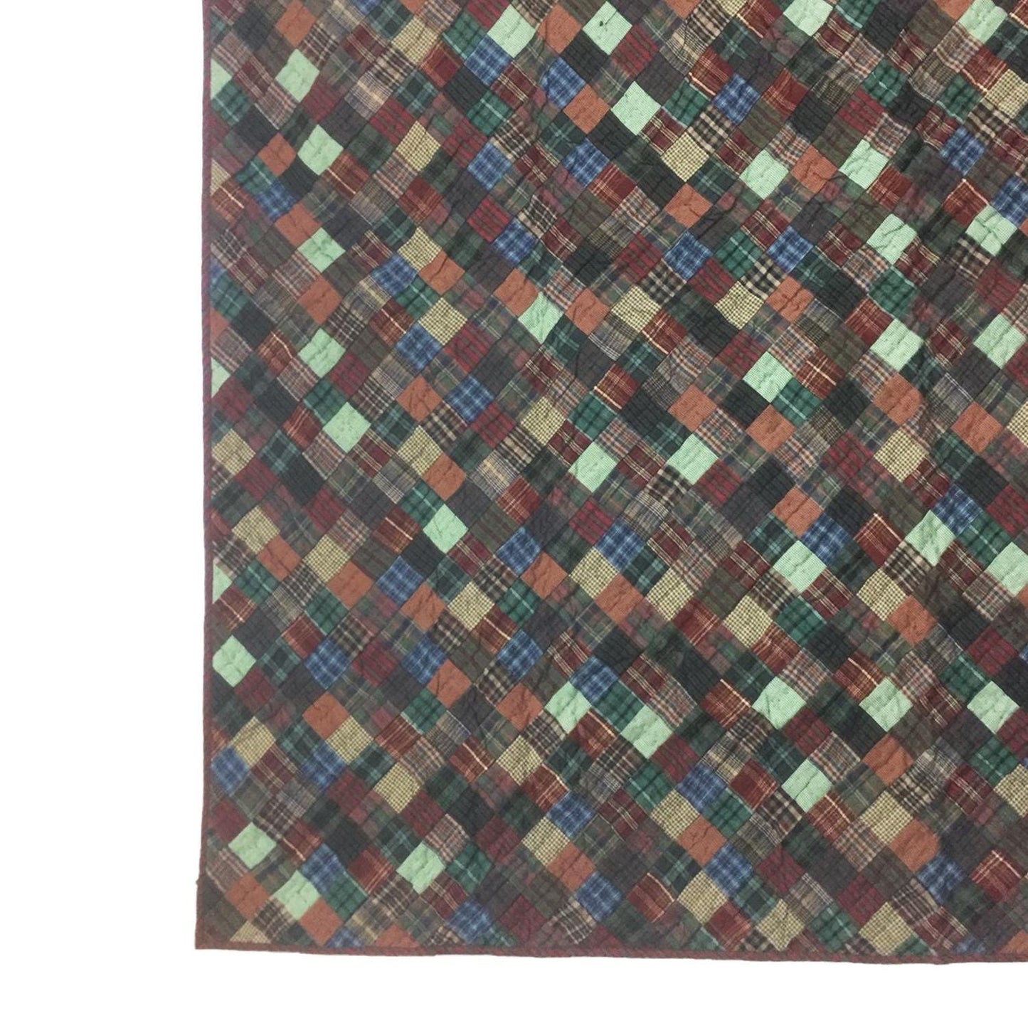 Wall hanging Hand made hand quilted quilt, Throws, Table topper Quilt dazzling square plaid 100% Cotton Quality by HOME HEART Brands