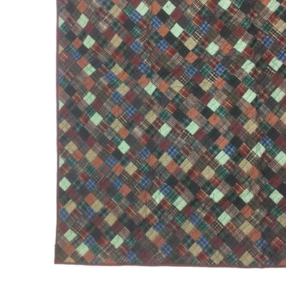 Wall hanging Hand made hand quilted quilt, Throws, Table topper Quilt dazzling square plaid 100% Cotton Quality by HOME HEART Brands