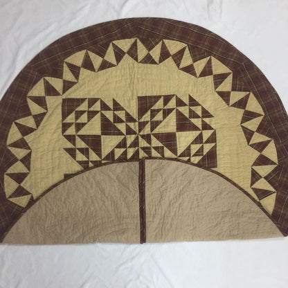 Christmas tree skirt 46" hand made hand quilted colonial plaid quilt thick Double Layer Heirloom Quality by HOME HEART Brands Made in India