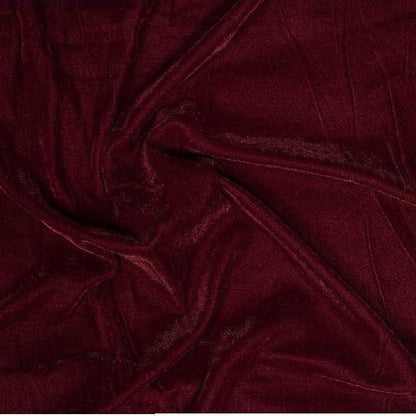 Deep wine maroon color micro velvet soft fabric 42� wide choose your yard meter in cut collection by HOME HEART Brands (Made in India)