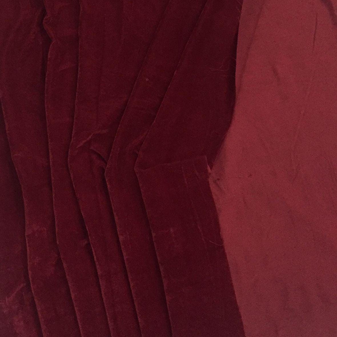 Deep wine maroon color micro velvet soft fabric 42� wide choose your yard meter in cut collection by HOME HEART Brands (Made in India)