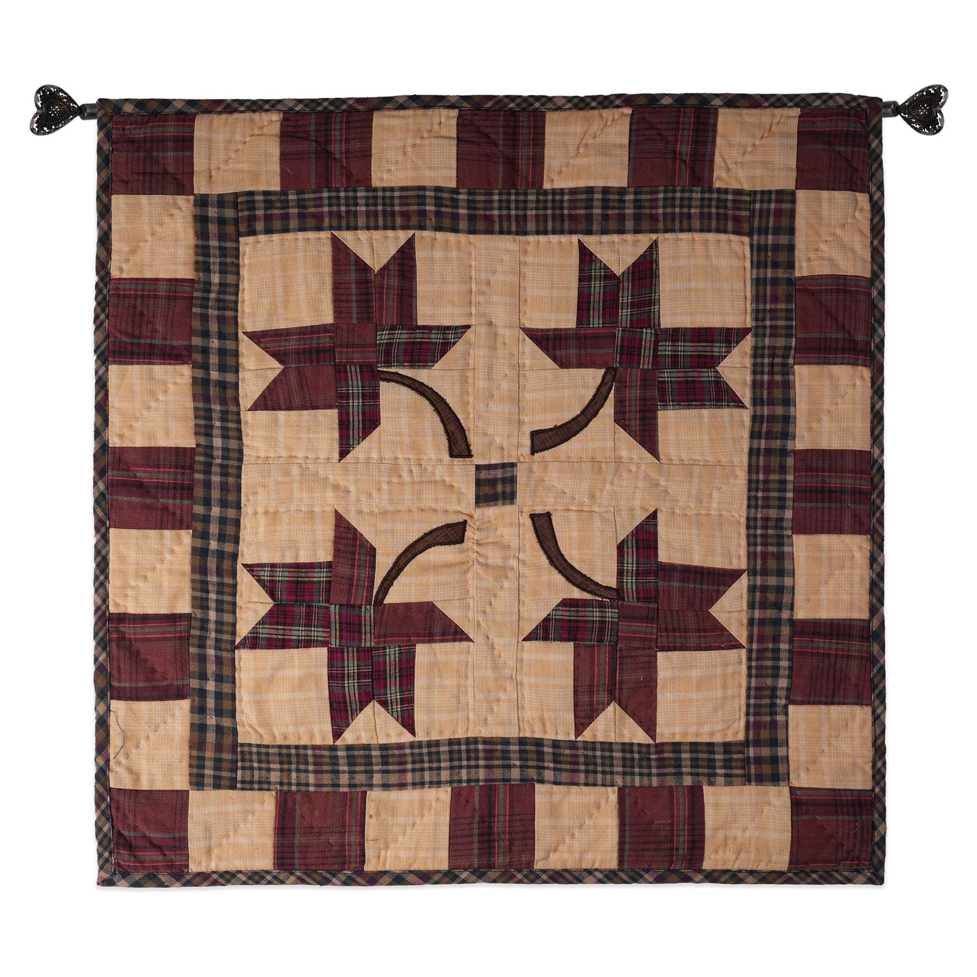 Hand made Hand quilted Throw Quilt, Table Topper 20"x20" Autumn leaves quilt by Home Heart brands (Made in India)
