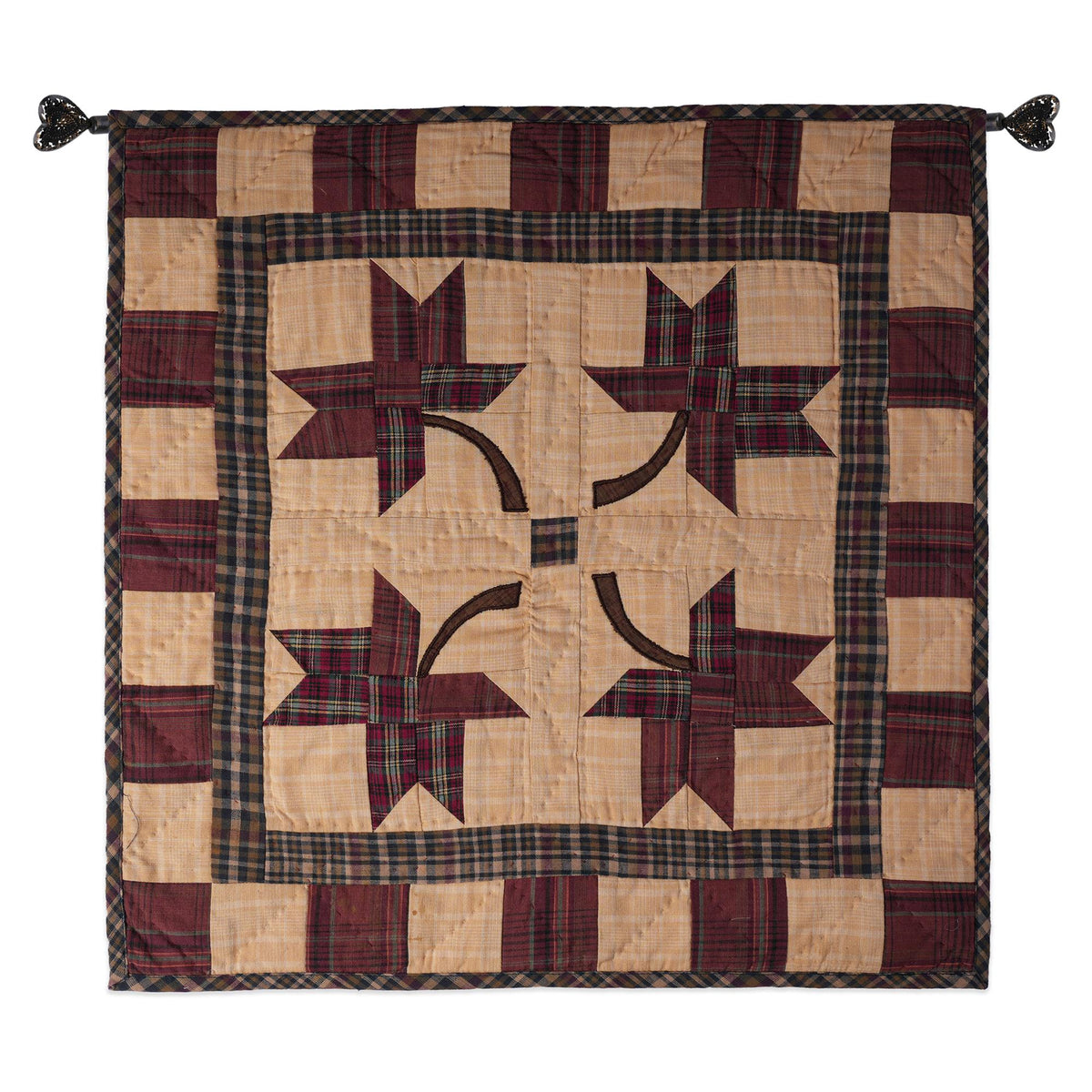 Hand made Hand quilted Throw Quilt, Table Topper 20"x20" Autumn leaves quilt by Home Heart brands (Made in India)