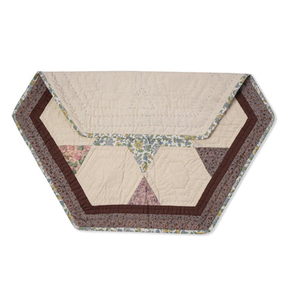 Hand made Hand quilted Throw Quilt, Table Topper 20"x20" hexagon star quilt by Home Heart brands (Made in India)