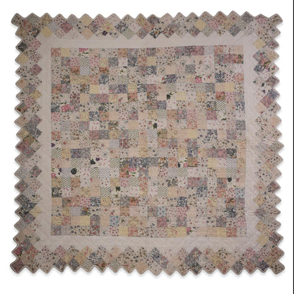 Hand made hand quilted calico cotton floral country square  50"x50" patchwork Wall hanging & Toppers, baby Easter quilt by HOME HEART Brands