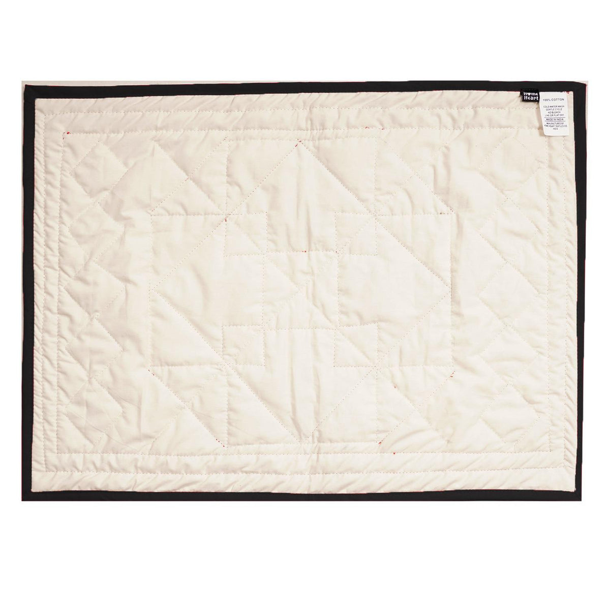 Quilted placemats / Tablemat patchwork Country Black diamond square table top by HOME HEART Brands(Made in India)