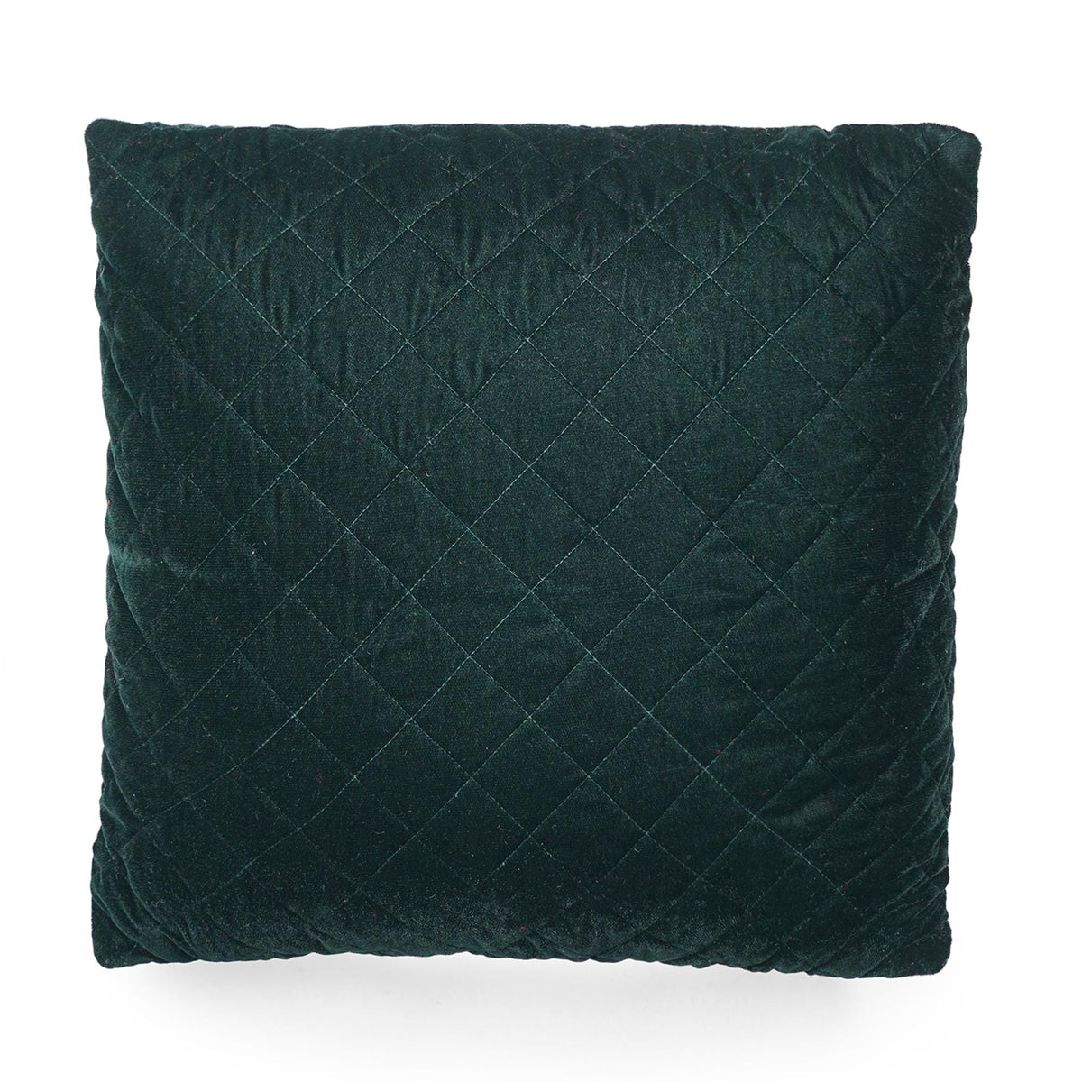 Cushion cover quilted bottle green premium micro velvet Throw Pillow, Zipper Closure, Accent Pillow Decorative pillow by HOME HEART Brands