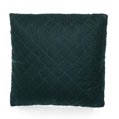 Cushion cover quilted bottle green premium micro velvet Throw Pillow, Zipper Closure, Accent Pillow Decorative pillow by HOME HEART Brands
