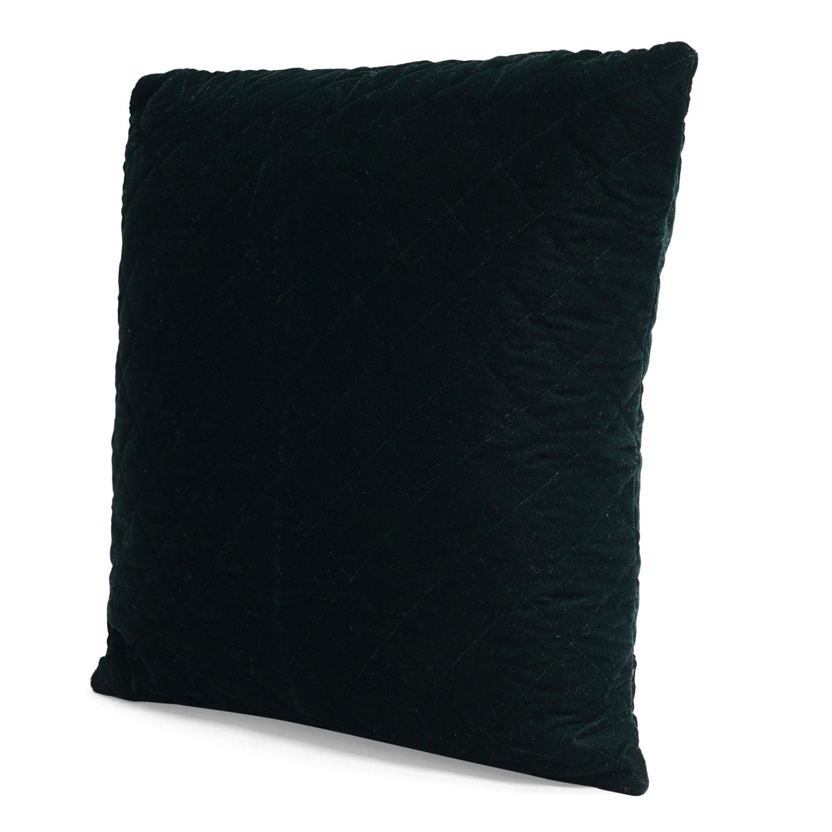 Cushion cover quilted bottle green premium micro velvet Throw Pillow, Zipper Closure, Accent Pillow Decorative pillow by HOME HEART Brands