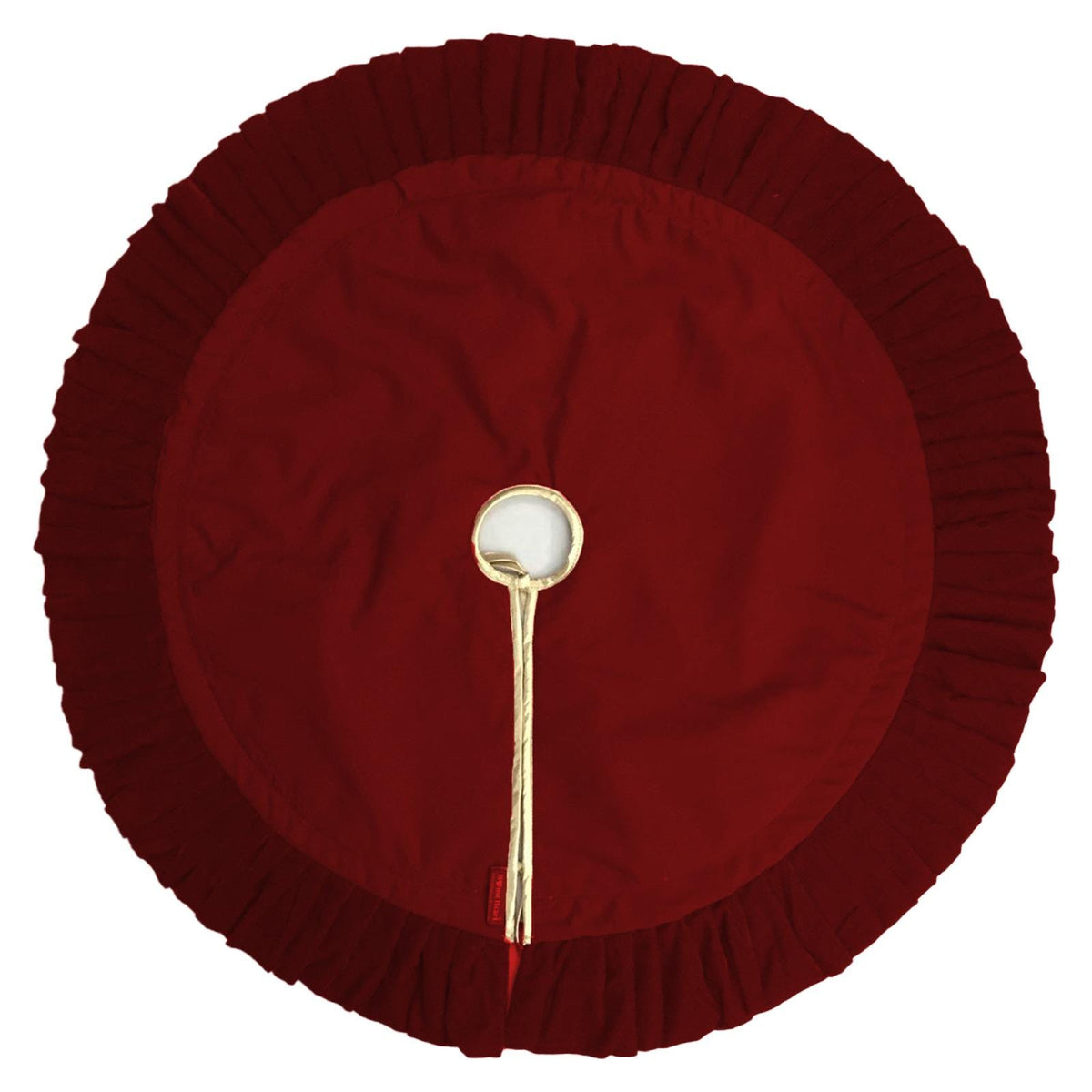 Tree Skirt with ruffle Handcrafted burgundy wine Velvet, Gold Trim & gold border Double Layer Heirloom by HOME HEART Brands(Made in India)