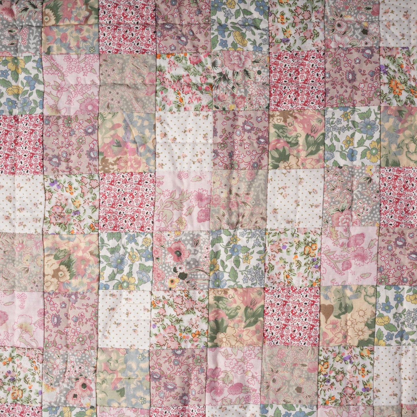 Hand made Hand quilted Throw Quilt, Table Topper 20"x20" calico floral quilt by Home Heart brands (Made in India)