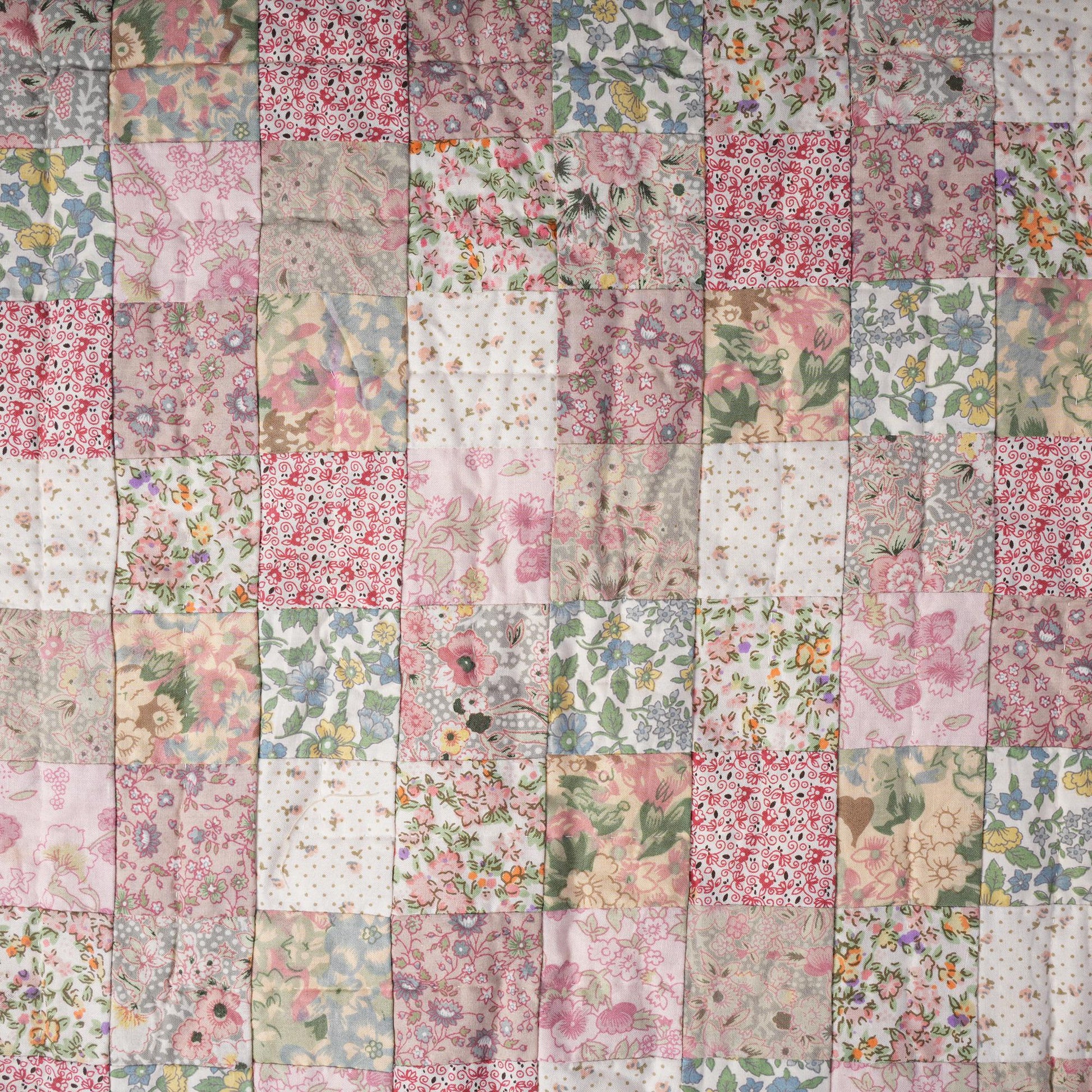 Hand made Hand quilted Throw Quilt, Table Topper 20"x20" calico floral quilt by Home Heart brands (Made in India)
