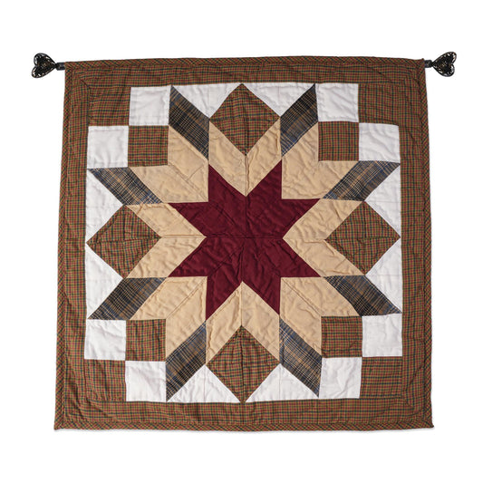 Hand made Hand quilted Throw Quilt, Table Topper 20"x20" Broken star quilt by Home Heart brands (Made in India)