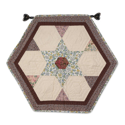 Hand made Hand quilted Throw Quilt, Table Topper 20"x20" hexagon star quilt by Home Heart brands (Made in India)