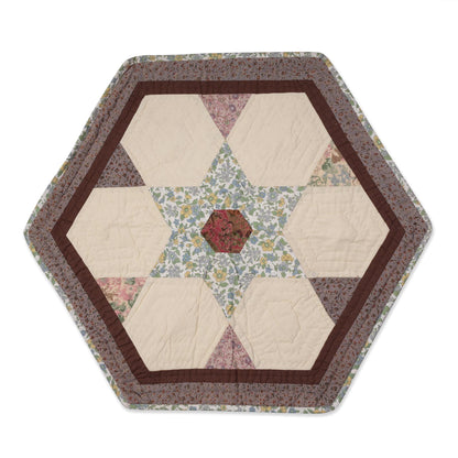 Hand made Hand quilted Throw Quilt, Table Topper 20"x20" hexagon star quilt by Home Heart brands (Made in India)