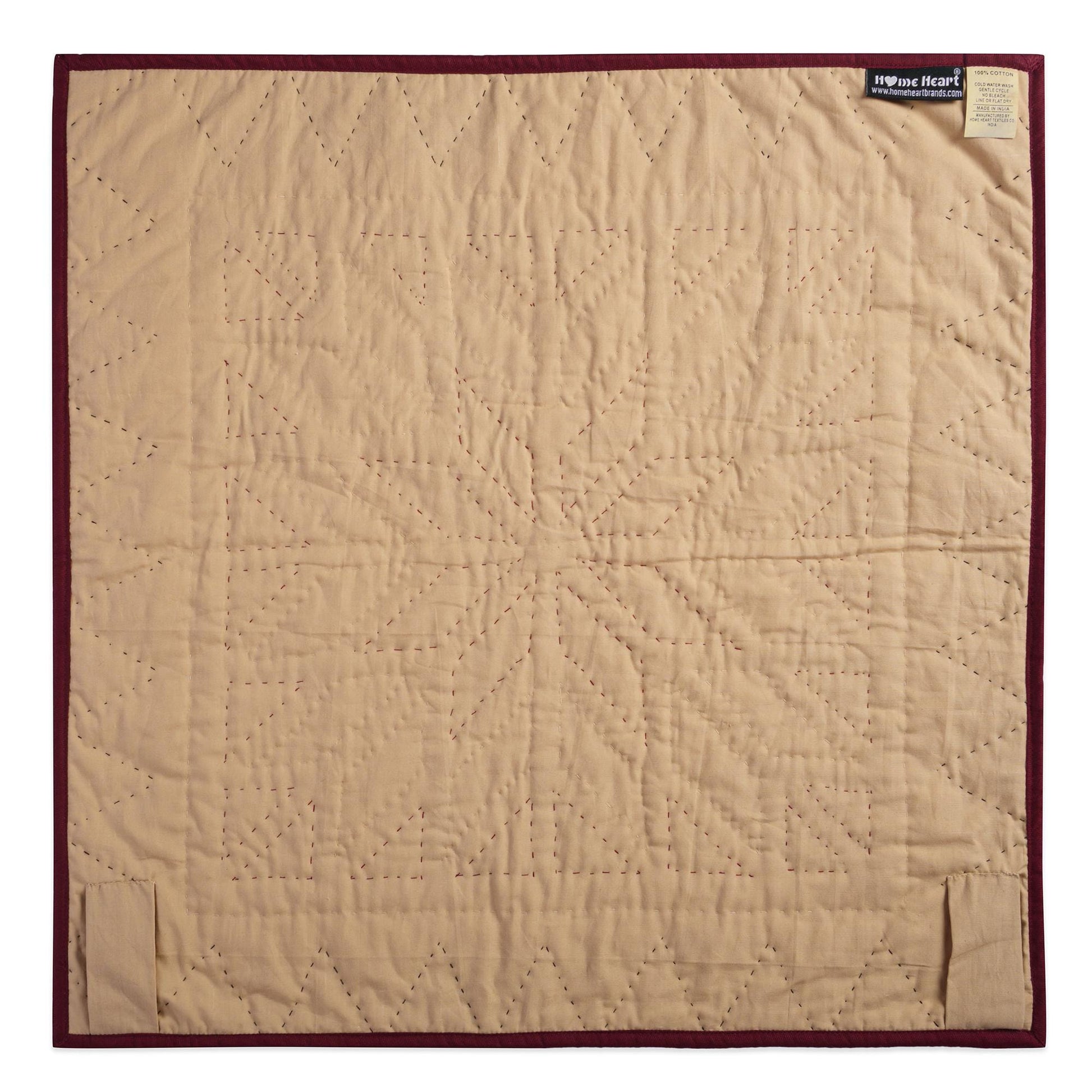 Hand made Hand quilted Throw Quilt, Table Topper 20"x20" Broken star blue plaid quilt by Home Heart brands (Made in India)