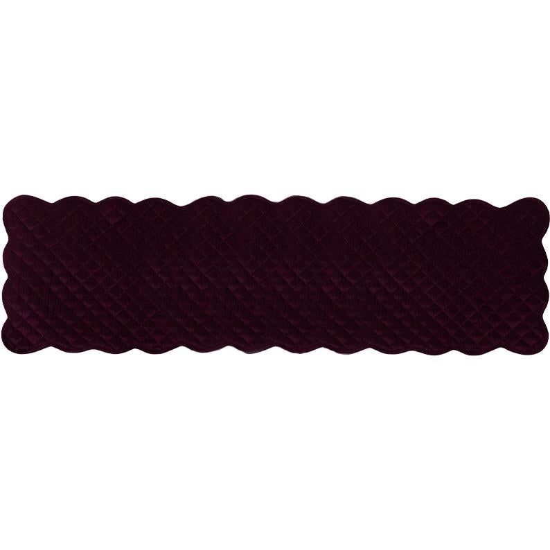 Dupioni silk Artistic Byzantium purple quilted Table Runner & Toppers scalloped border reversible by Home Heart Brands(made in INDIA)