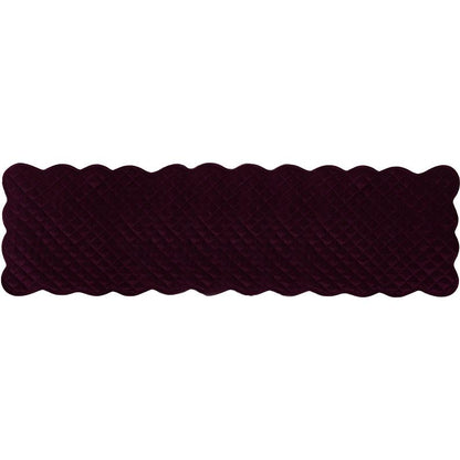 Dupioni silk Artistic Byzantium purple quilted Table Runner & Toppers scalloped border reversible by Home Heart Brands(made in INDIA)