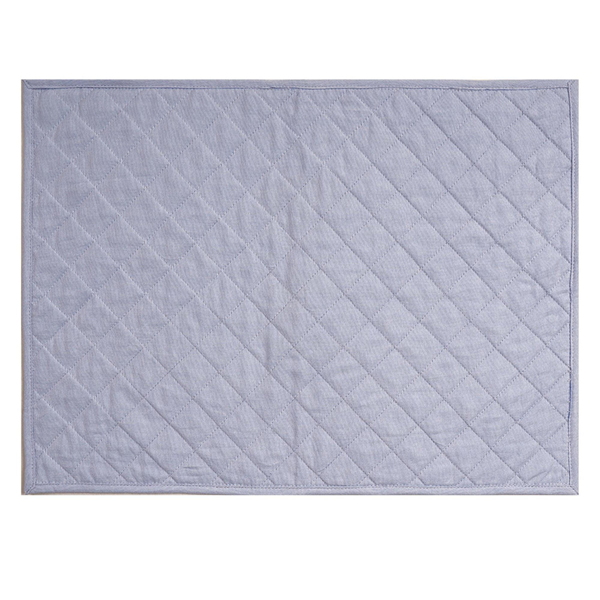 Quilted placemat table mat 100% cotton denim blue chambray 14"X19" by HOME HEART Brands (made in INDIA)