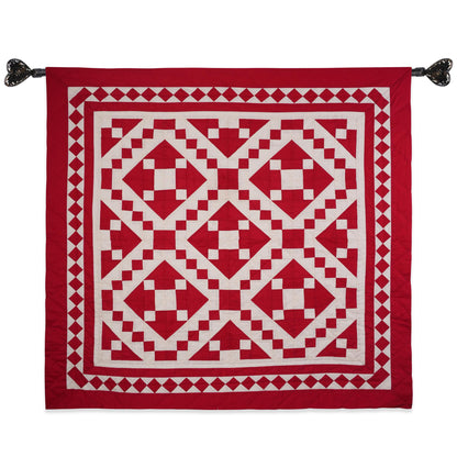 Wall hanging Hand made hand quilted quilt, Throws, Table topper, Baby Quilt  Red Diamond square cotton Heirloom Quality by HOME HEART Brands