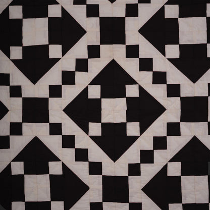 Wall hanging Hand made hand quilted quilt, Throws, Table topper Black Diamond square quilt 100% Cotton Heirloom Quality by HOME HEART Brands
