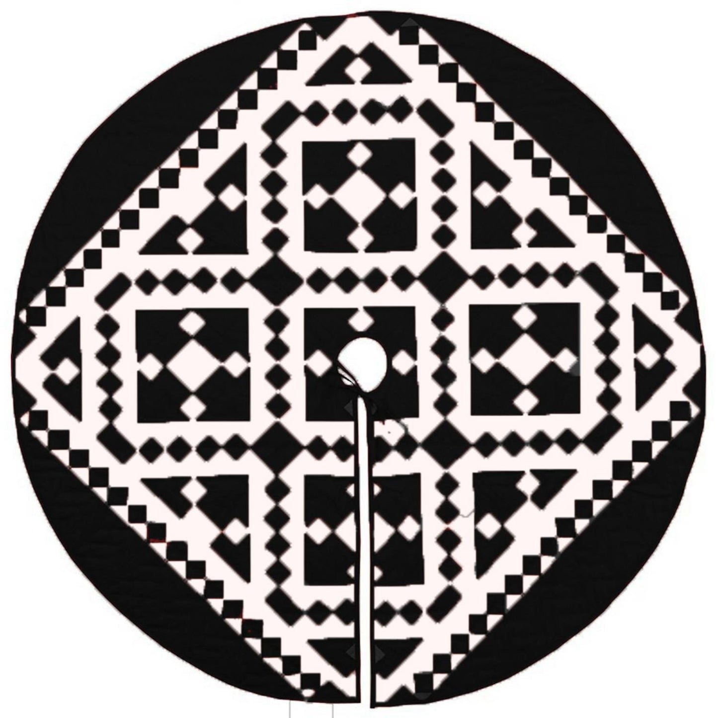 Christmas tree skirt hand made hand quilted patchwork country Black Diamond quilt Heirloom Quality by HOME HEART Brands(Made in India)