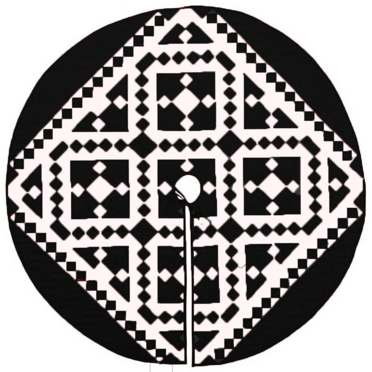 Christmas tree skirt hand made hand quilted patchwork country Black Diamond quilt Heirloom Quality by HOME HEART Brands(Made in India)