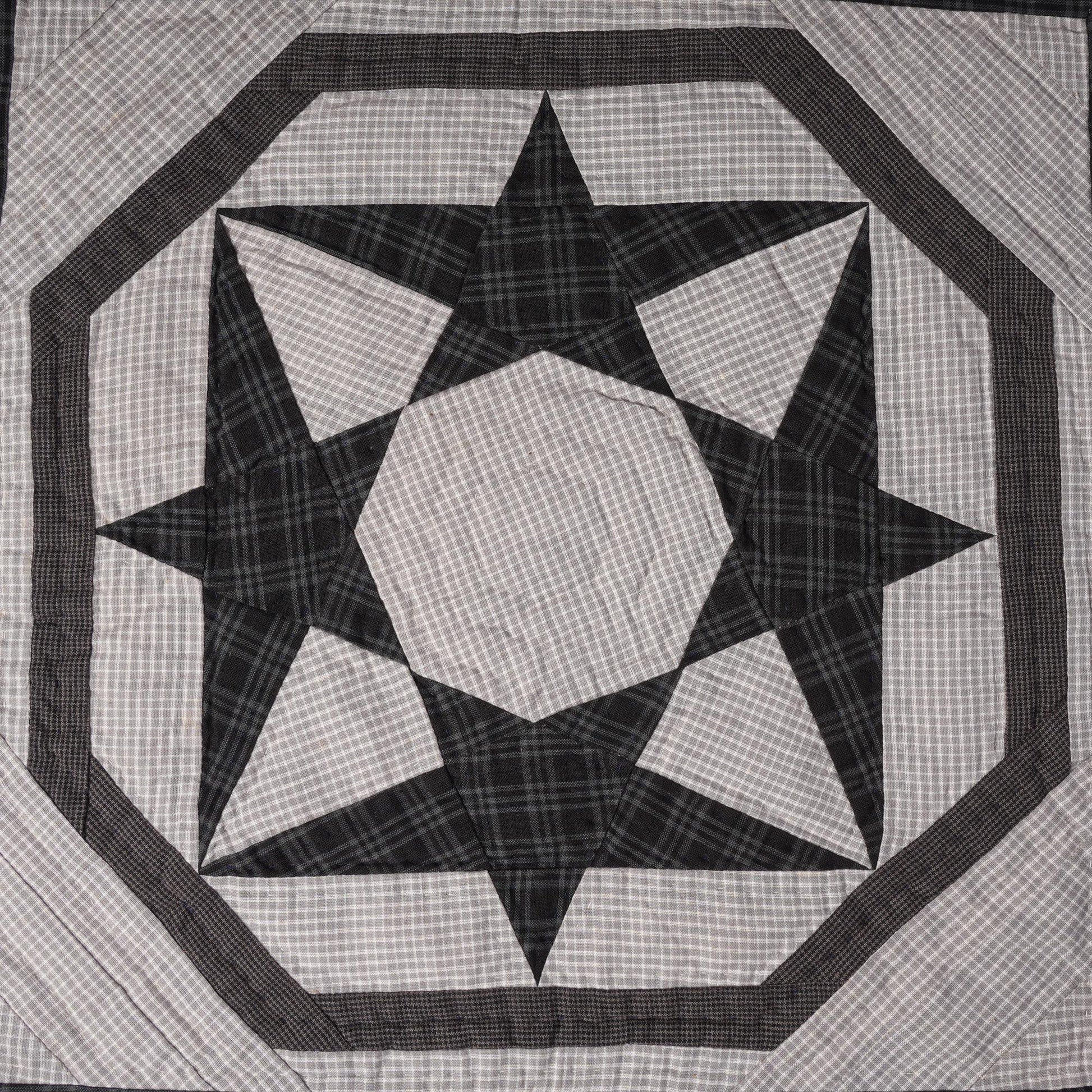 Hand made Hand quilted Wall hanging, Throw Quilt, Table Topper 19"x19" Galaxy star blue plaid quilt by Home Heart brands (Made in India)