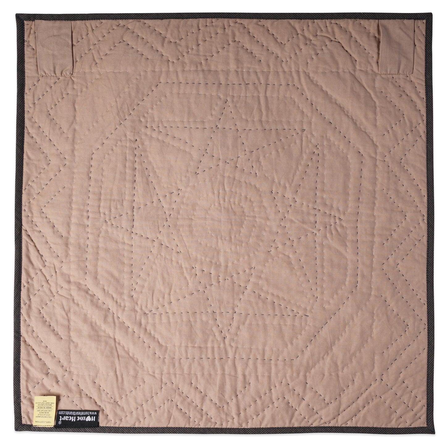 Hand made Hand quilted Wall hanging, Throw Quilt, Table Topper 19"x19" Galaxy star blue plaid quilt by Home Heart brands (Made in India)
