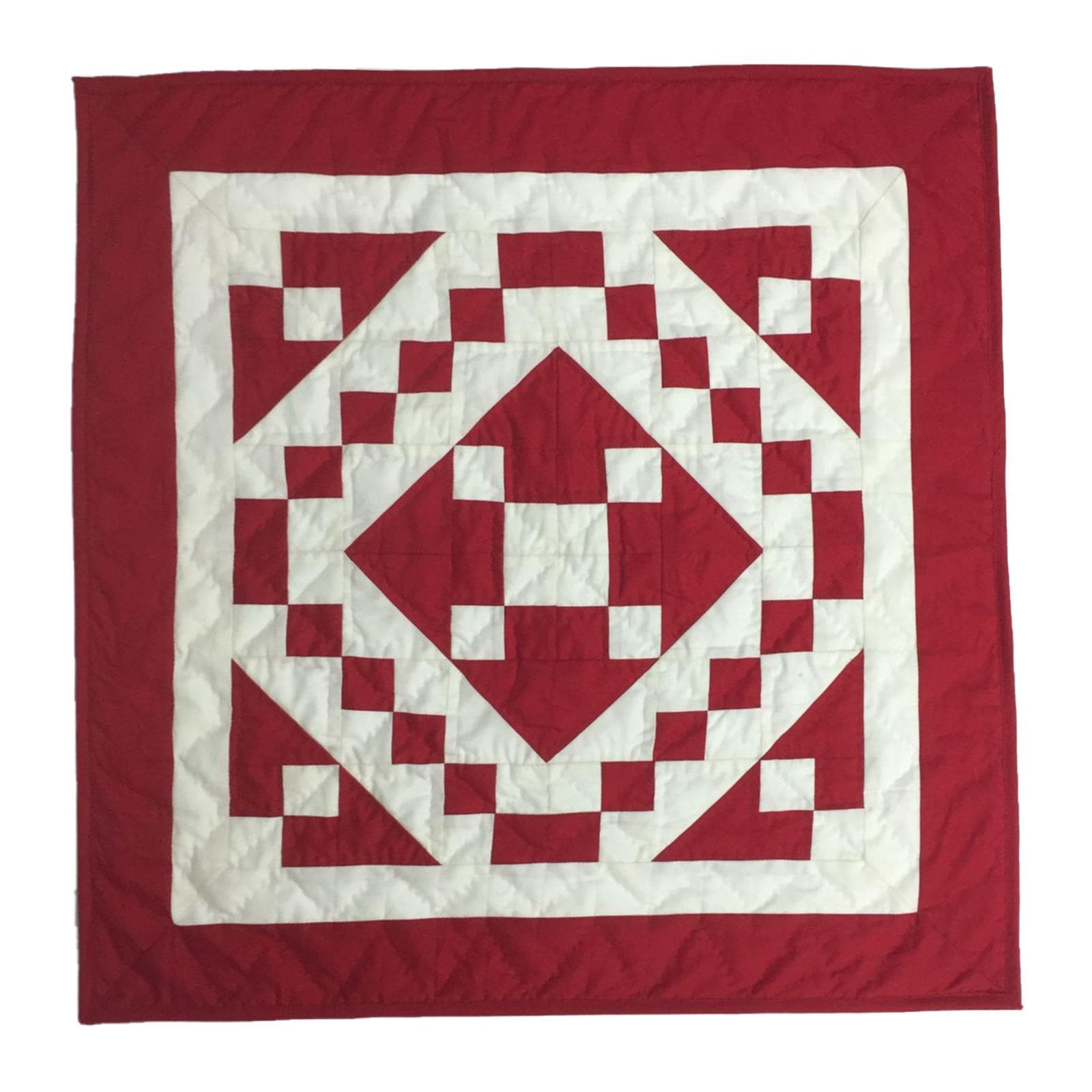 Wall hanging Hand made hand quilted quilt, Throws, Table topper, Baby Quilt Red Diamond square cotton Heirloom Quality by HOME HEART Brands