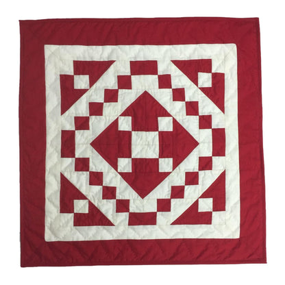 Wall hanging Hand made hand quilted quilt, Throws, Table topper, Baby Quilt Red Diamond square cotton Heirloom Quality by HOME HEART Brands